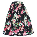 Grace Karin Women&#39;s Vintage Retro Pleated Cotton Floral Printed Summer Skirt 5 Padrões CL010401-4